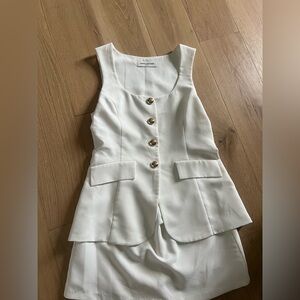 Amanda Uprichard Cream Sleeveless Blouse